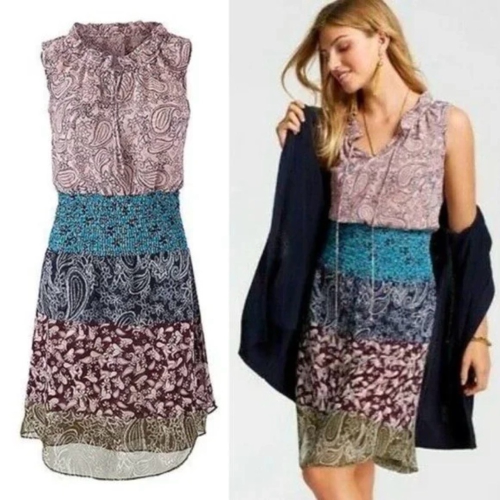 Cabi Dani Dress #5371 Lined Double Layered Paisley L